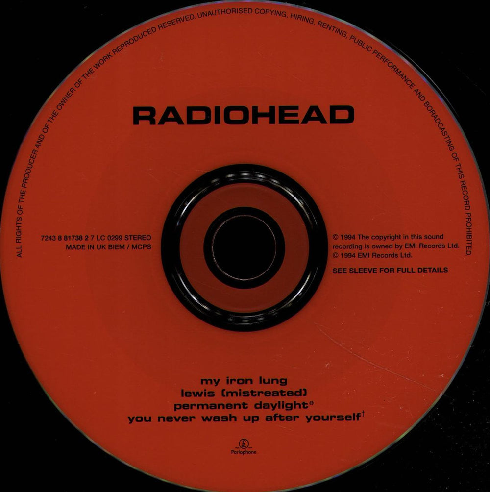 Radiohead My Iron Lung - CD2 Reissue UK CD single (CD5 / 5") R-HC5MY307849