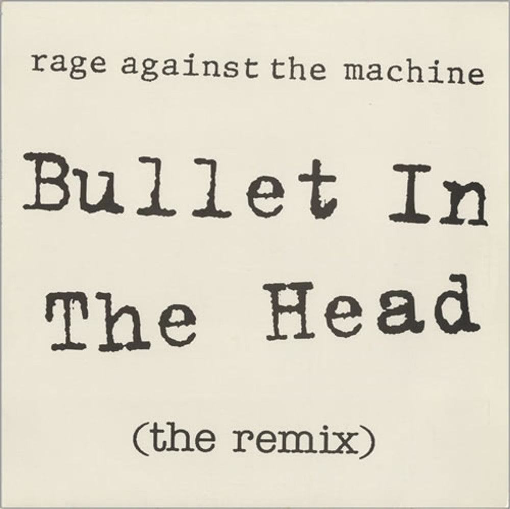 Rage Against The Machine Bullet In The Head UK Promo 12" vinyl single (12 inch record / Maxi-single) XPR1910