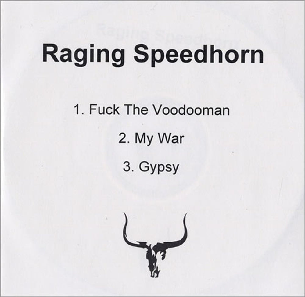 Raging Speedhorn F**k The Voodooman UK Promo CD-R acetate CD-R ACETATE