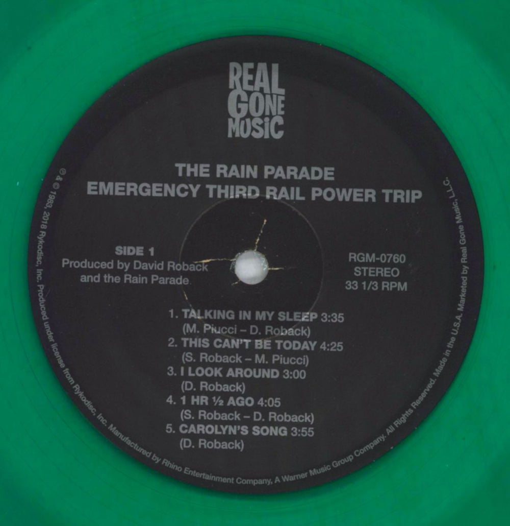 Rain Parade Emergency Third Rail Power Trip - Green Vinyl US vinyl LP album (LP record) RNPLPEM828508