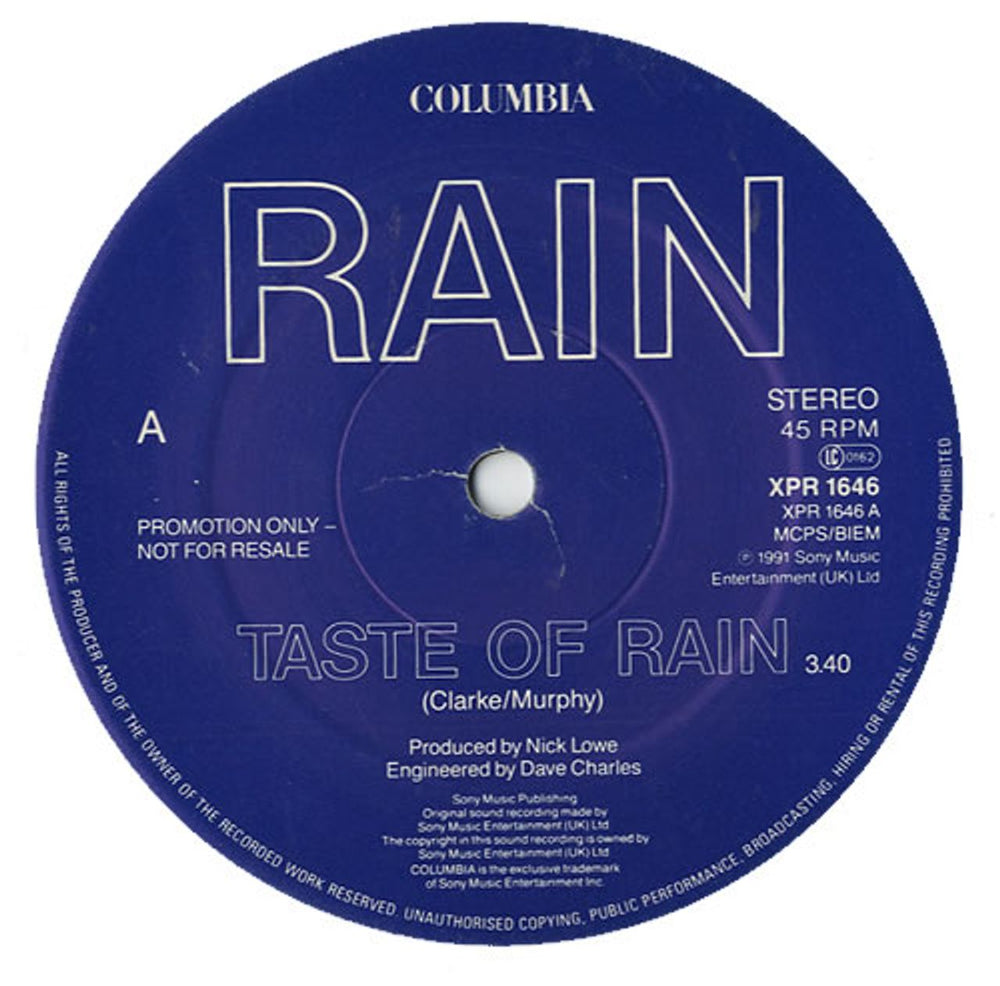 Rain (UK) Taste Of Rain UK Promo 12" vinyl single (12 inch record / Maxi-single) XPR1646