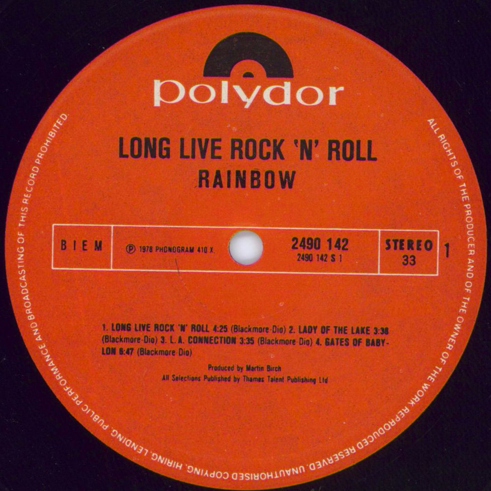 Rainbow Long Live Rock 'N' Roll Greek vinyl LP album (LP record) RBOLPLO800351