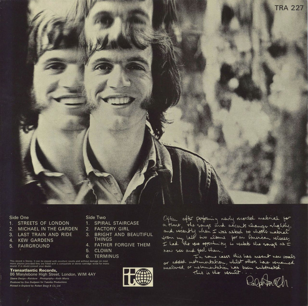 Ralph McTell Revisited UK vinyl LP album (LP record)