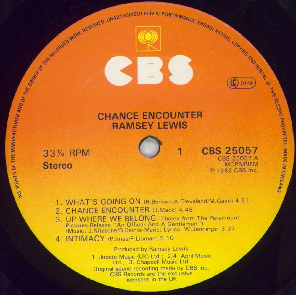 Ramsey Lewis Chance Encounter UK vinyl LP album (LP record) RB8LPCH825539