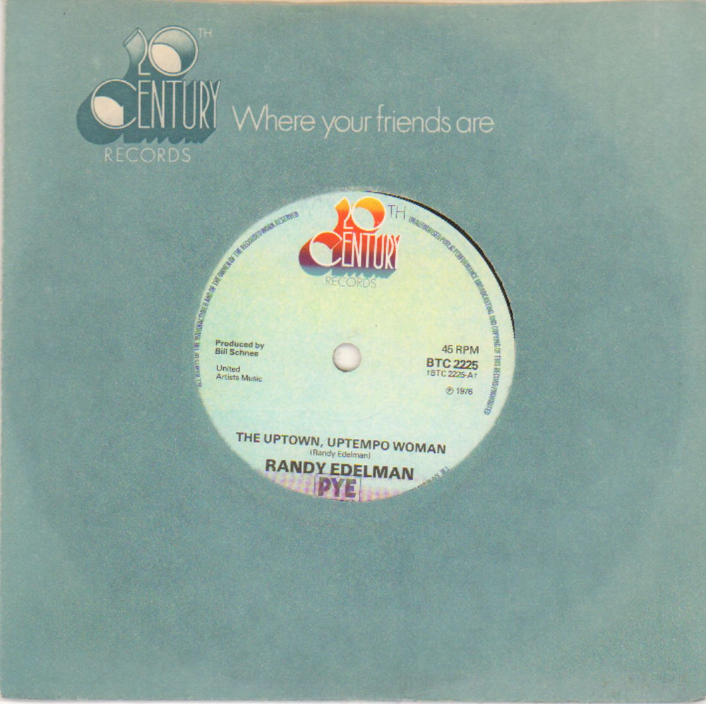 Randy Edelman The Uptown, Uptempo Woman - Solid UK 7" vinyl single (7 inch record / 45) BTC2225