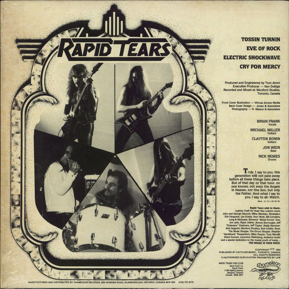 Rapid Tears Cry For Mercy - Shrink Canadian 12" vinyl single (12 inch record / Maxi-single)