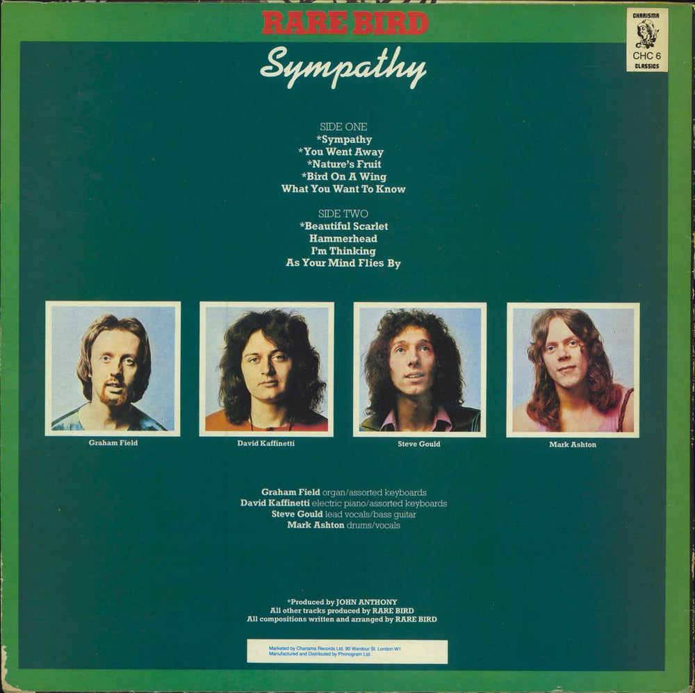 Rare Bird Sympathy - 2nd UK vinyl LP album (LP record)