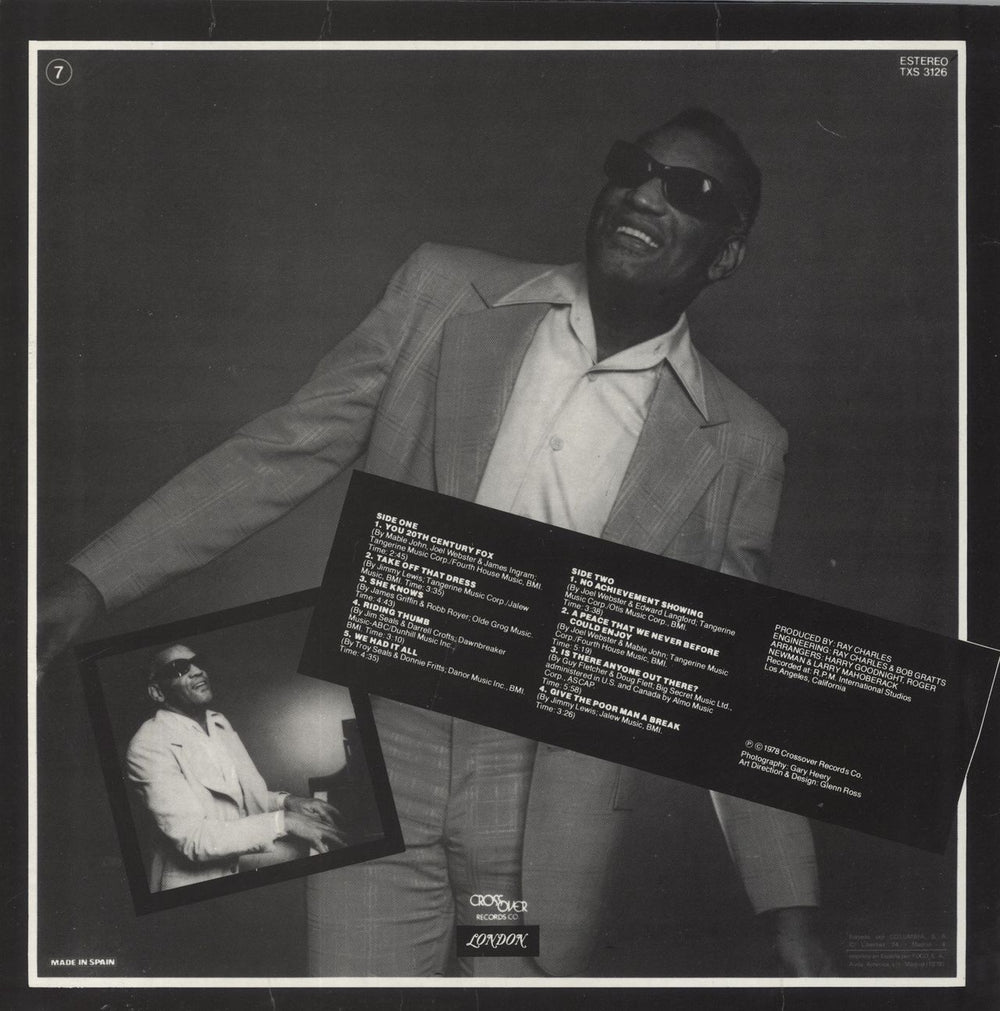 Ray Charles Love & Peace Spanish vinyl LP album (LP record)