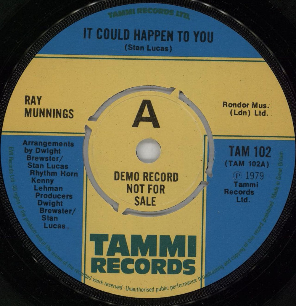 Ray Munnings It Could Happen To You - A Label UK Promo 7" vinyl single (7 inch record / 45) TAM102