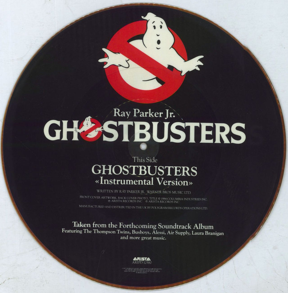 Ray Parker Jr Ghostbusters - Tea Stain UK 12" vinyl picture disc (12 inch picture record)