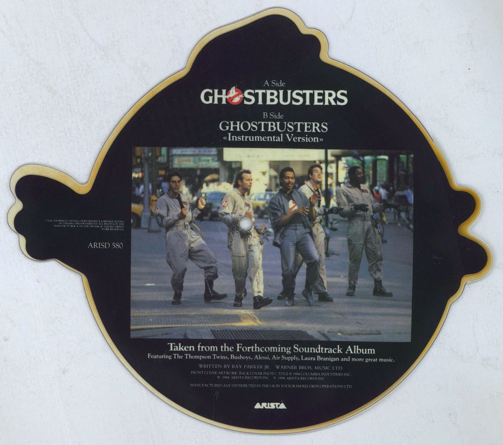 Ray Parker Jr Ghostbusters UK shaped picture disc (picture disc vinyl record)