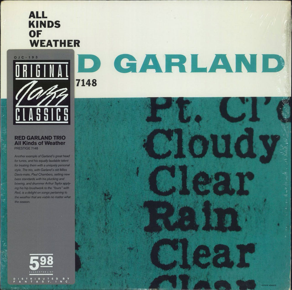 Red Garland All Kinds Of Weather US vinyl LP album (LP record) OJC-193