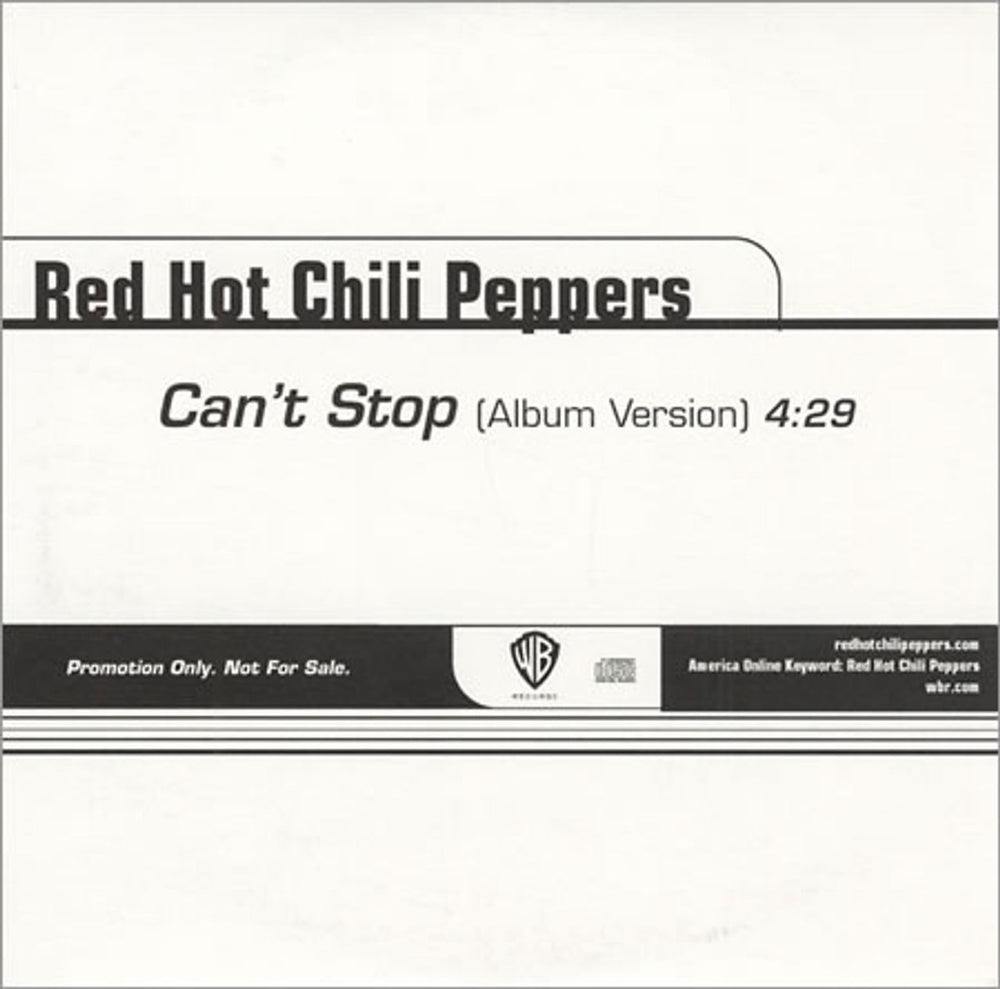 Red Hot Chili Peppers Can't Stop UK Promo CD-R acetate CDR ACETATE