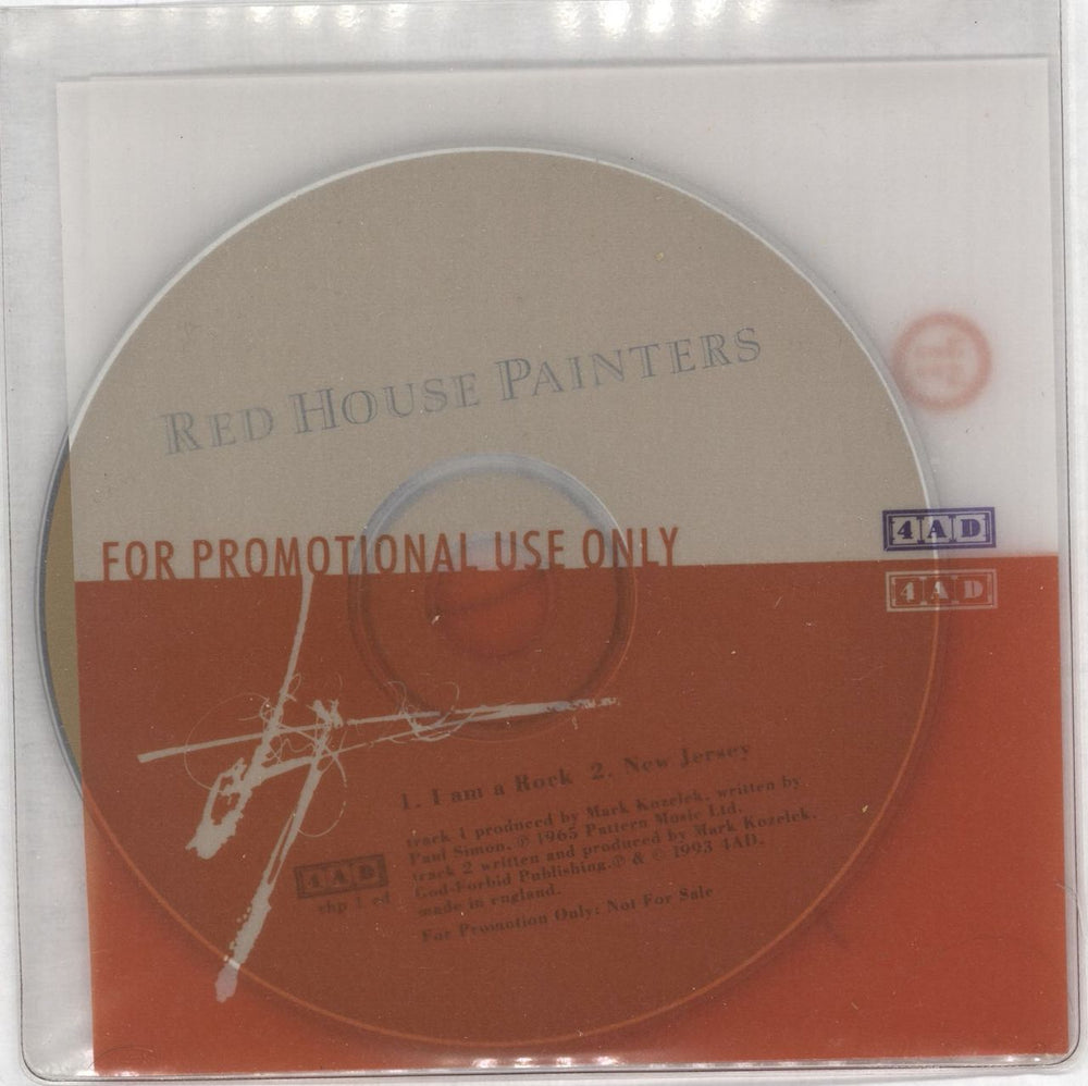 Red House Painters I Am A Rock UK Promo CD single (CD5 / 5") RHP1CD