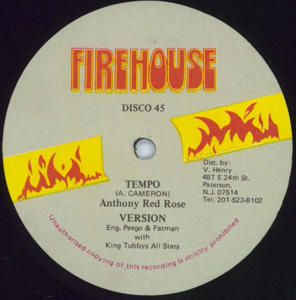 Red Rose Tempo UK 12" vinyl single (12 inch record / Maxi-single) DJ-001