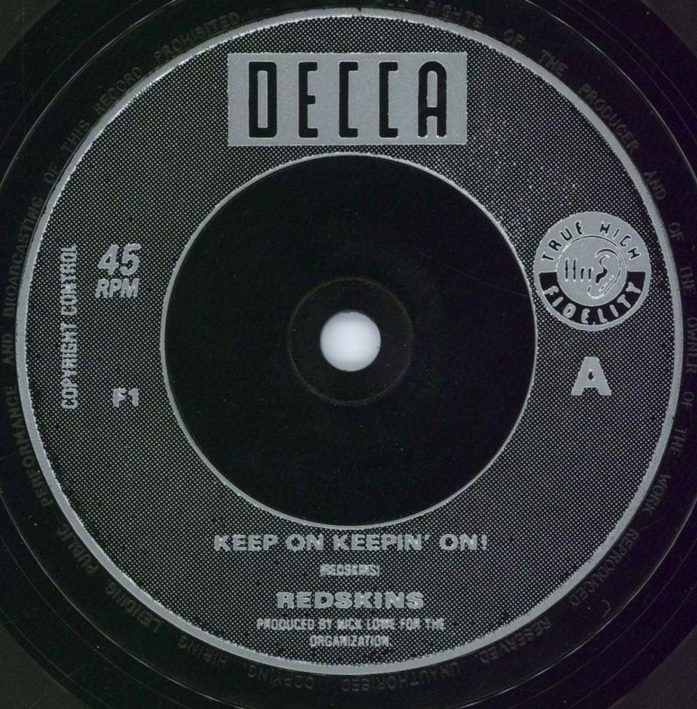 Redskins Keep On Keepin' On! - Silver/Black Labels UK 7" vinyl single (7 inch record / 45) RKN07KE770846