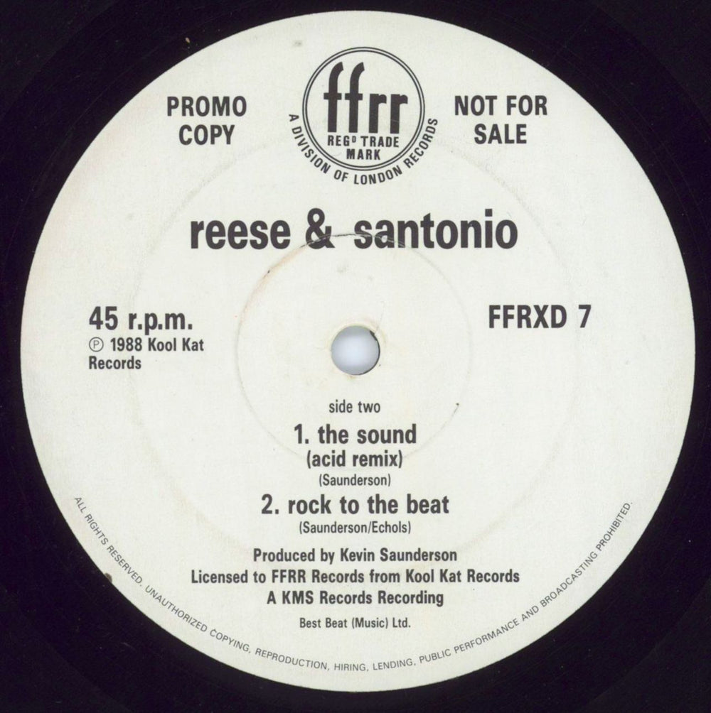 Reese & Santonio Back To The Beat (With 'The Sound') UK 12" vinyl single (12 inch record / Maxi-single)