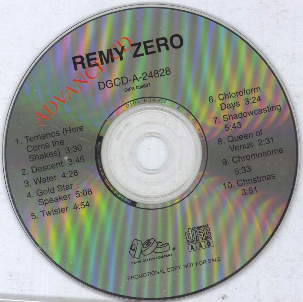 Remy Zero Remy Zero US Promo CD album (CDLP) RMYCDRE462126