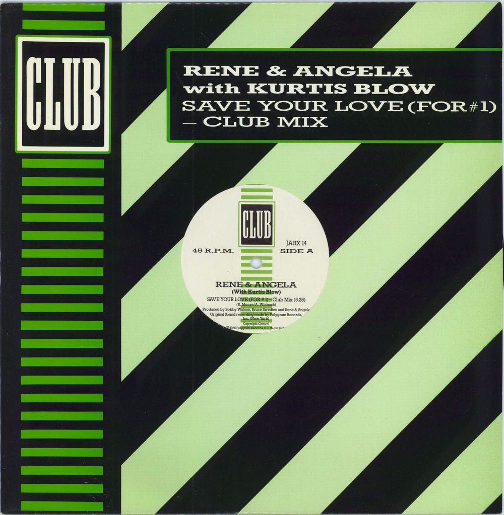 Rene & Angela Save Your Love (For #1) UK 12" vinyl single (12 inch record / Maxi-single) JABX14