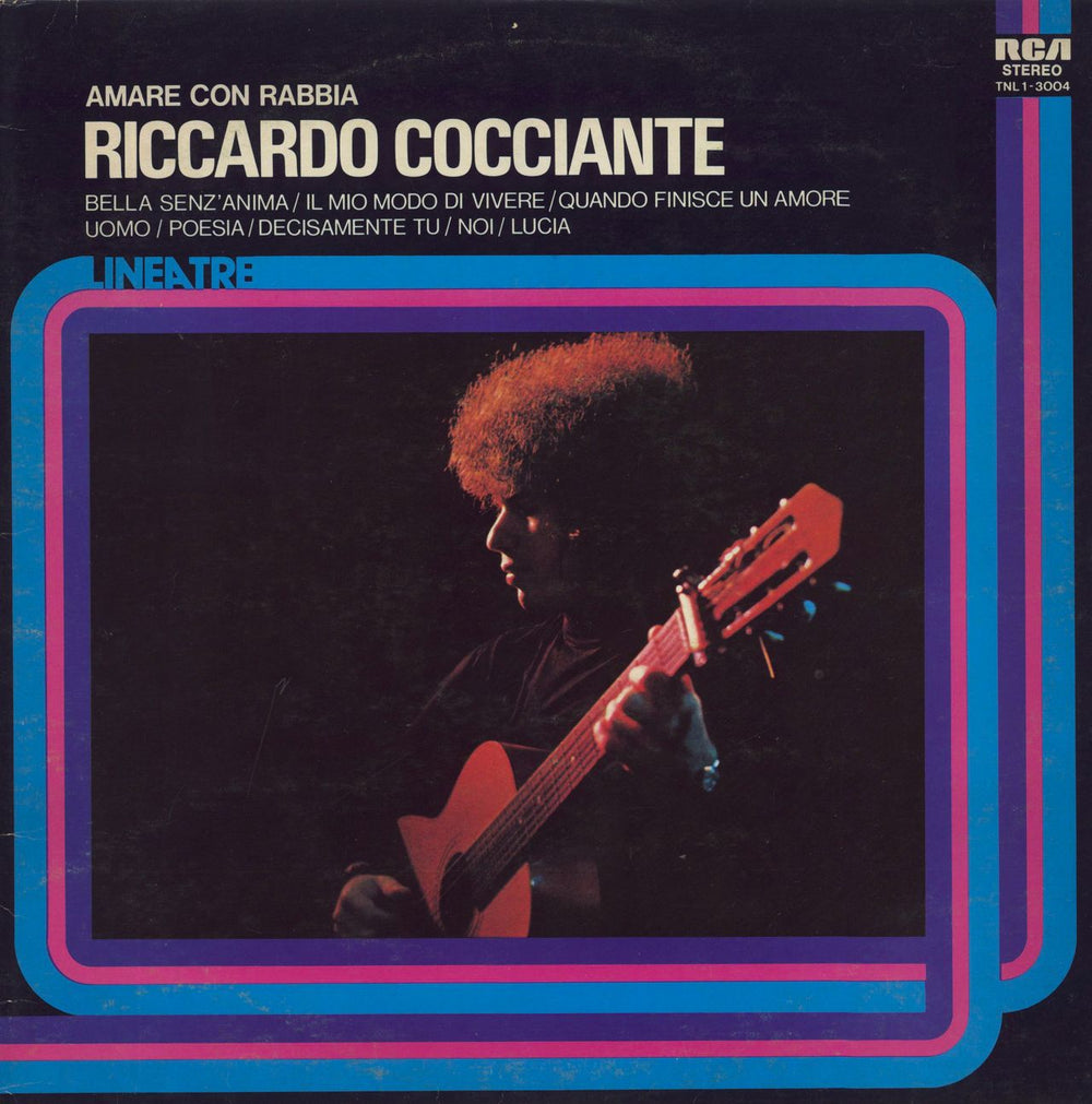 Riccardo Cocciante Amare Con Rabbia Italian vinyl LP album (LP record) TNL1-3004