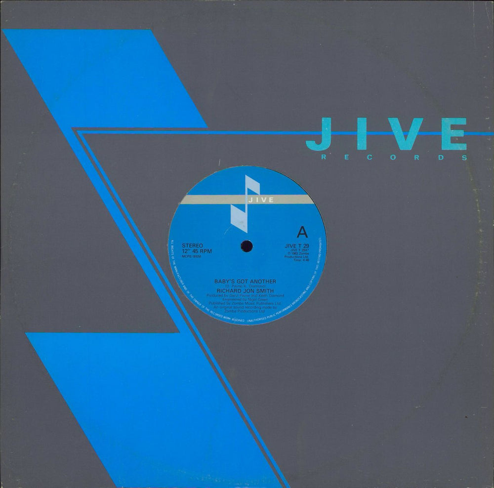 Richard Jon Smith Baby's Got Another UK 12" vinyl single (12 inch record / Maxi-single) JIVET29