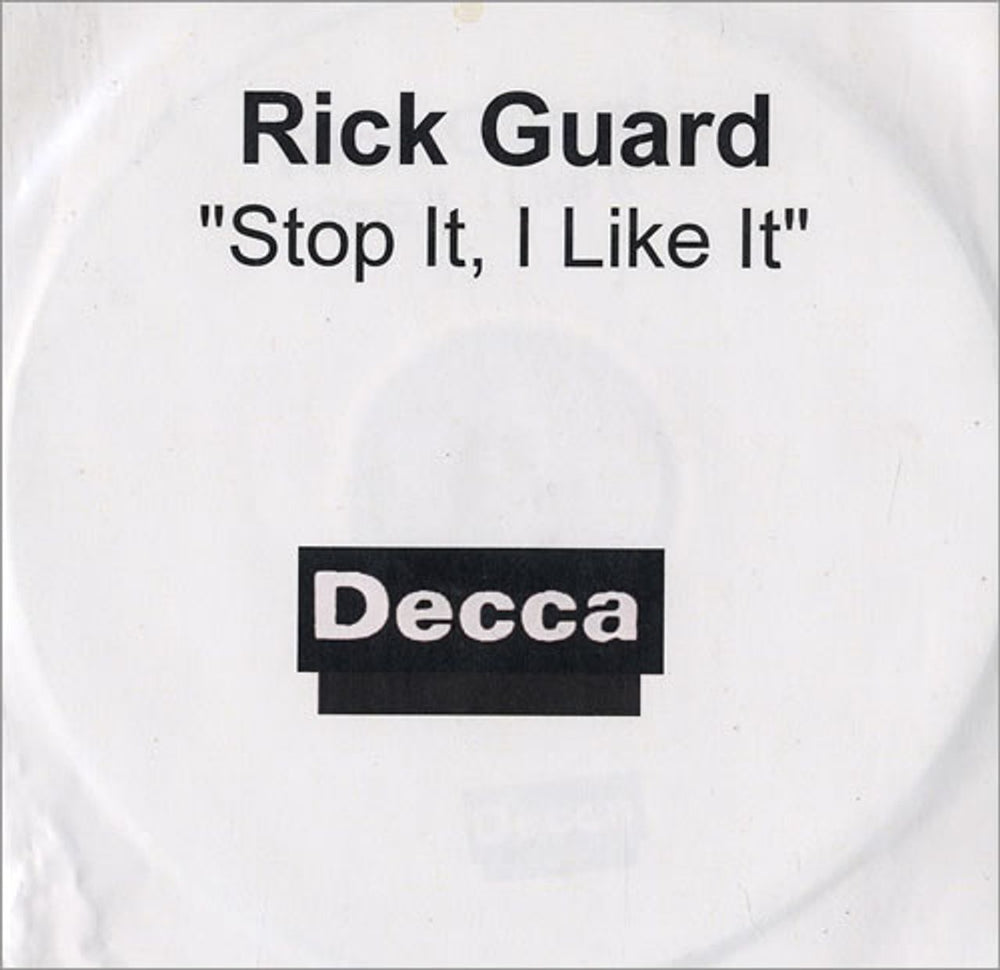 Rick Guard Stop It (I Like It!) UK Promo CD-R acetate CD-R ACETATE