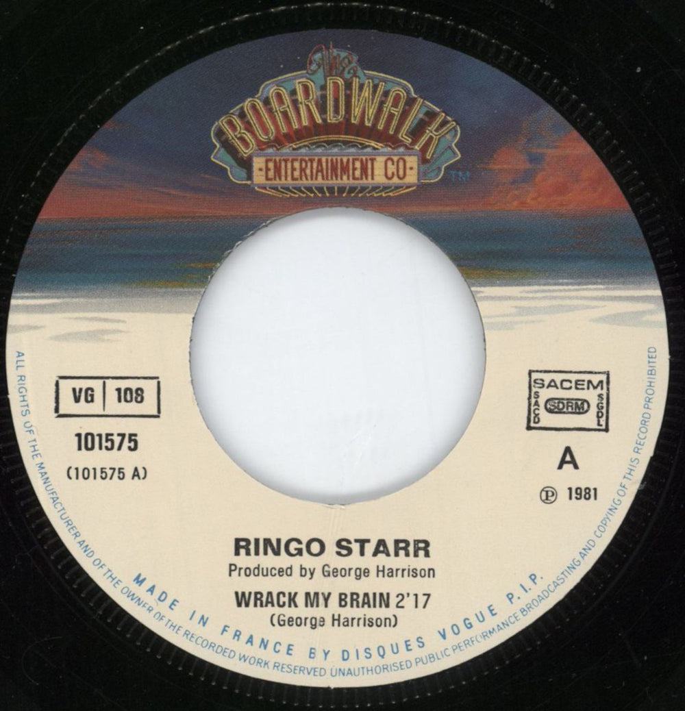 Ringo Starr Wrack My Brain French 7" vinyl single (7 inch record / 45) RIN07WR53071