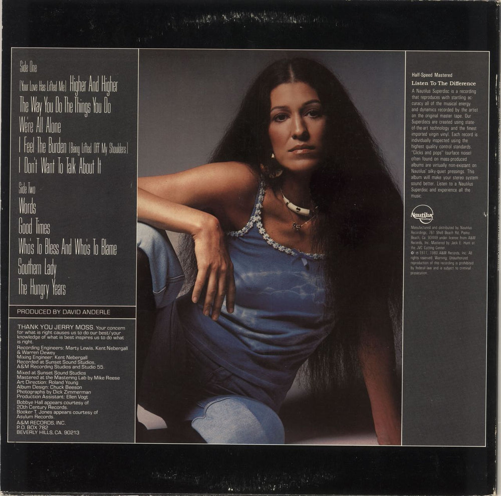 Rita Coolidge Anytime Anywhere US vinyl LP album (LP record) RTCLPAN230218