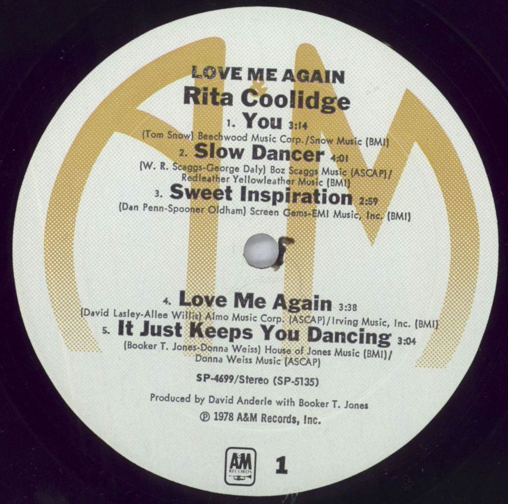 Rita Coolidge Love Me Again US vinyl LP album (LP record) RTCLPLO826226