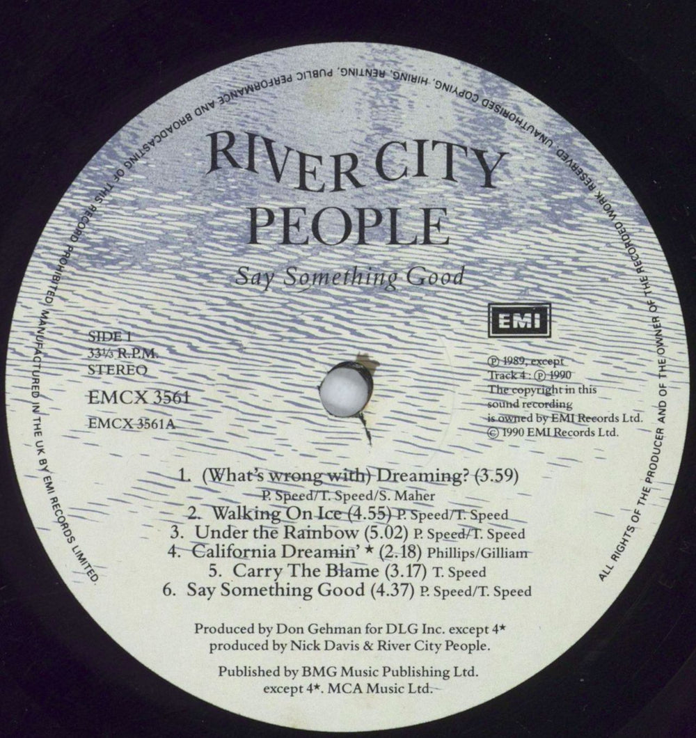 River City People Say Something Good UK vinyl LP album (LP record) RCPLPSA819020