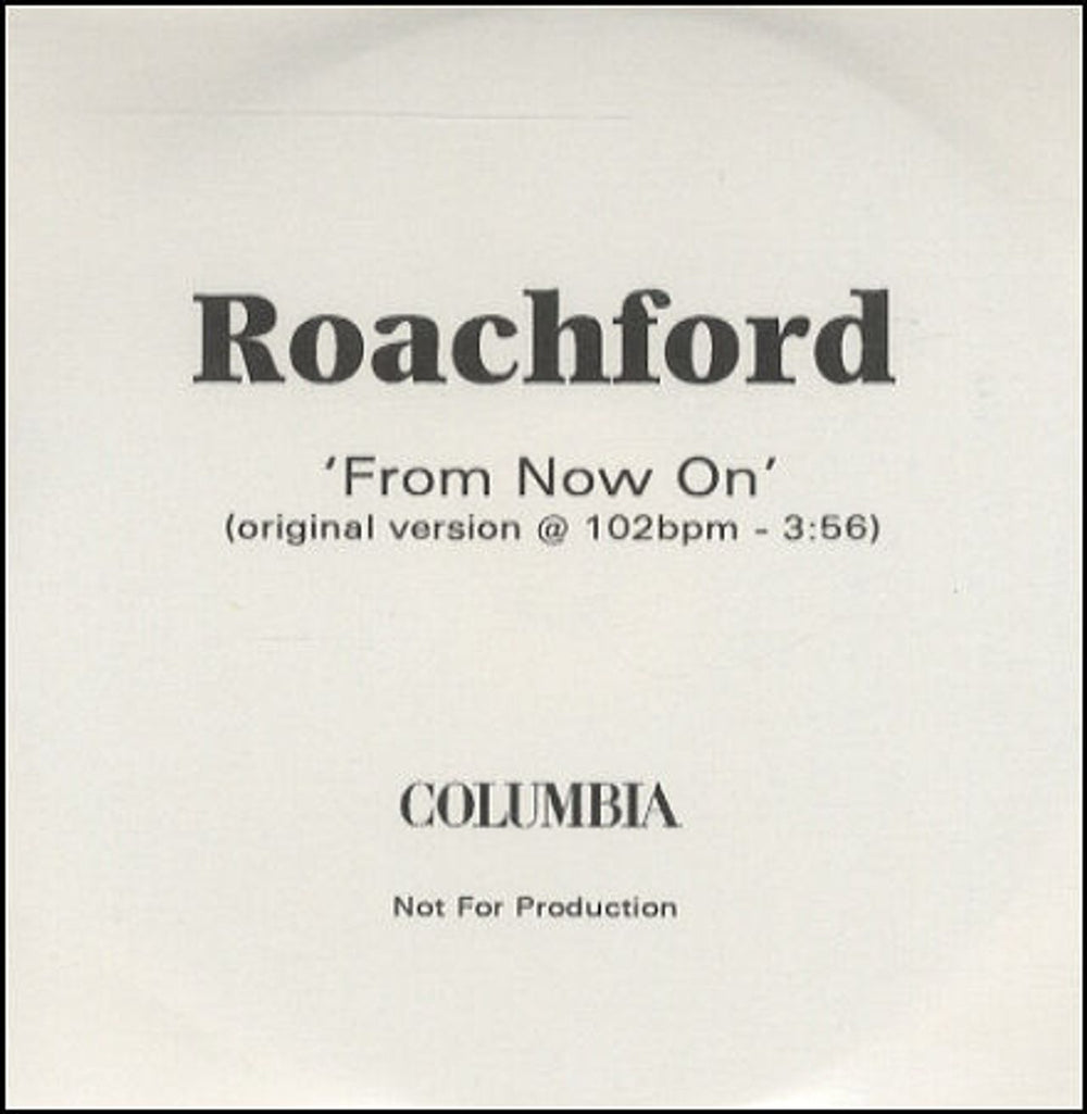 Roachford From Now On UK Promo CD-R acetate CD ACETATE