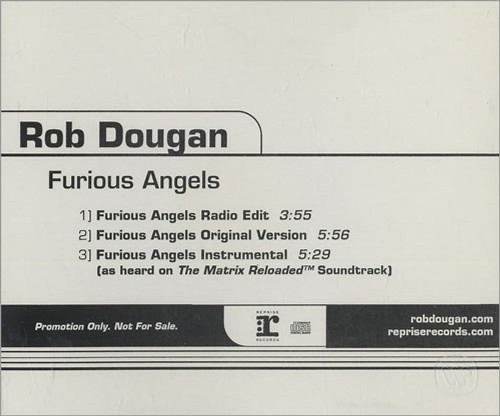 Rob Dougan Furious Angels US Promo CD single (CD5 / 5") OBGC5FU466144