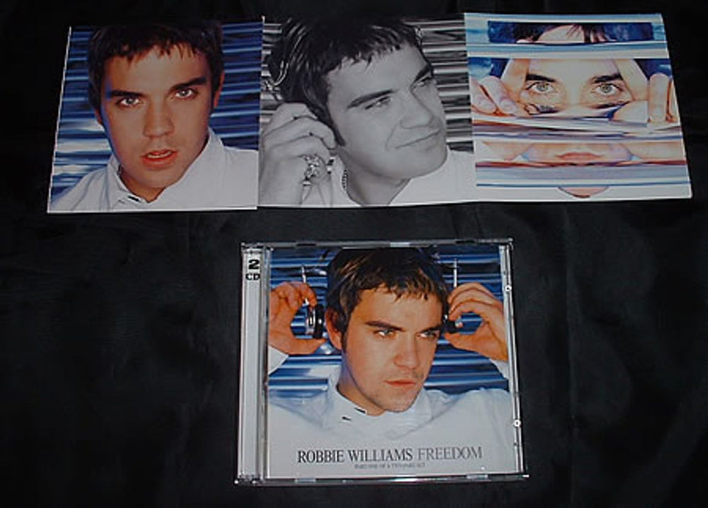 Robbie Williams Freedom (Part 1) + postcards UK CD single (CD5 / 5") CDSFREE1