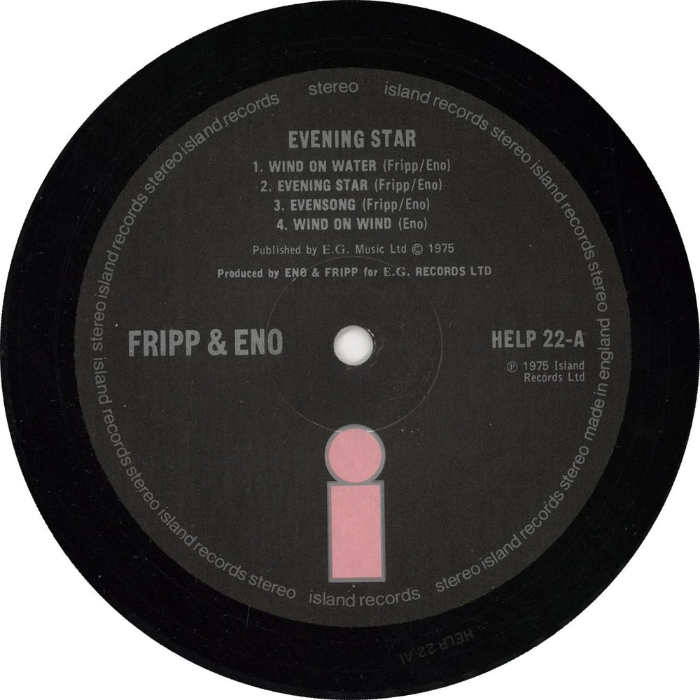 Robert Fripp & Brian Eno Evening Star UK vinyl LP album (LP record)