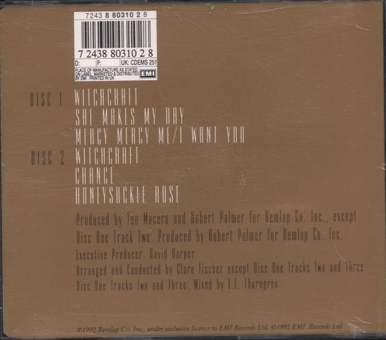 Robert Palmer Witchcraft UK CD single (CD5 / 5") PLMC5WI76604