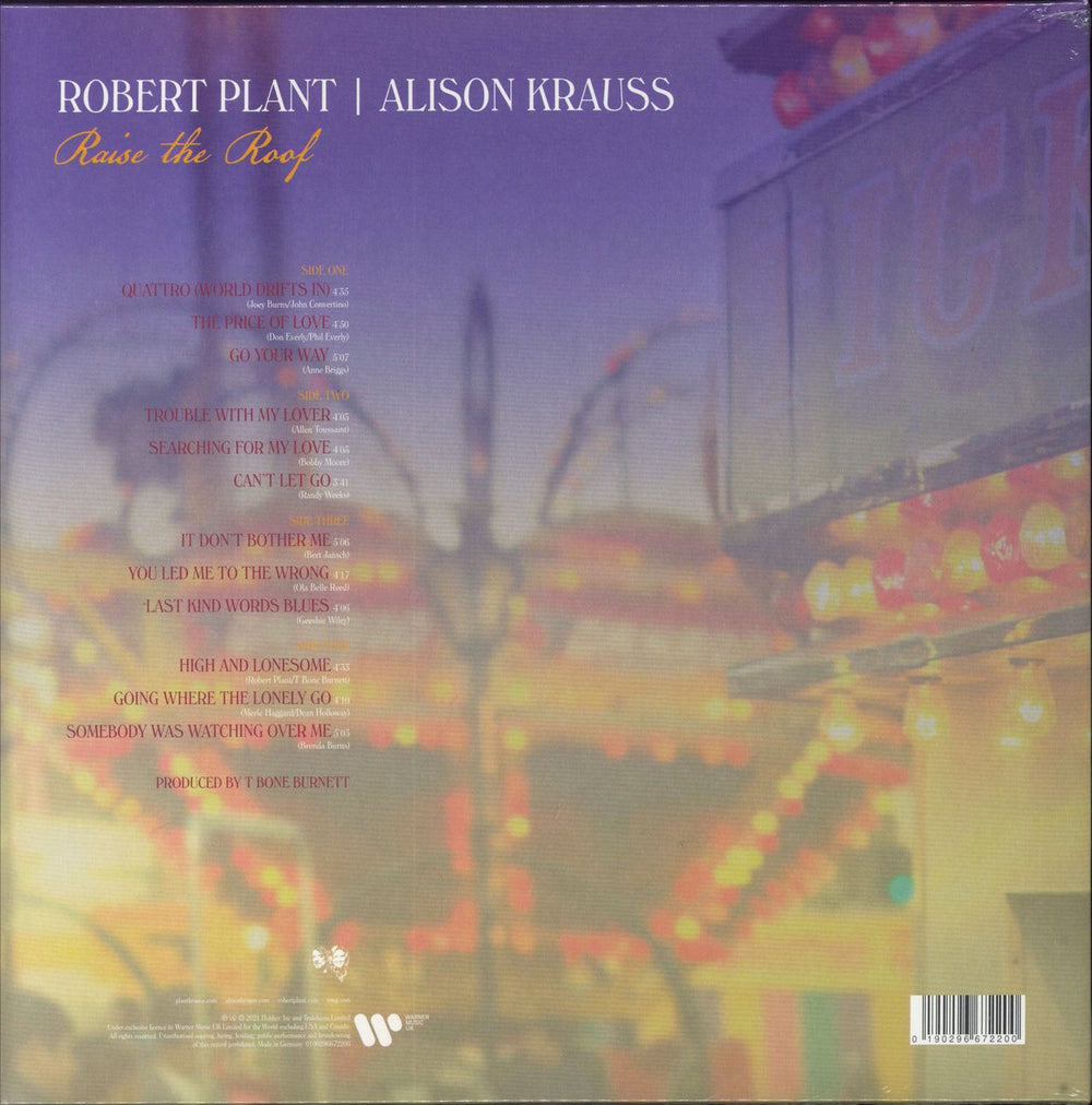 Robert Plant & Alison Krauss Raise The Roof - Sealed UK 2-LP vinyl record set (Double LP Album) 190296672200