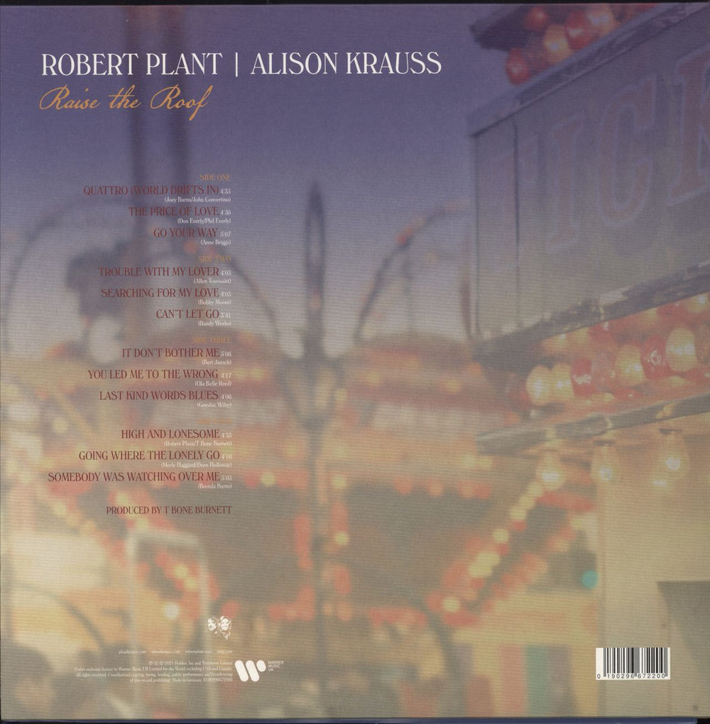 Robert Plant & Alison Krauss Raise The Roof UK 2-LP vinyl record set (Double LP Album) 190296672200