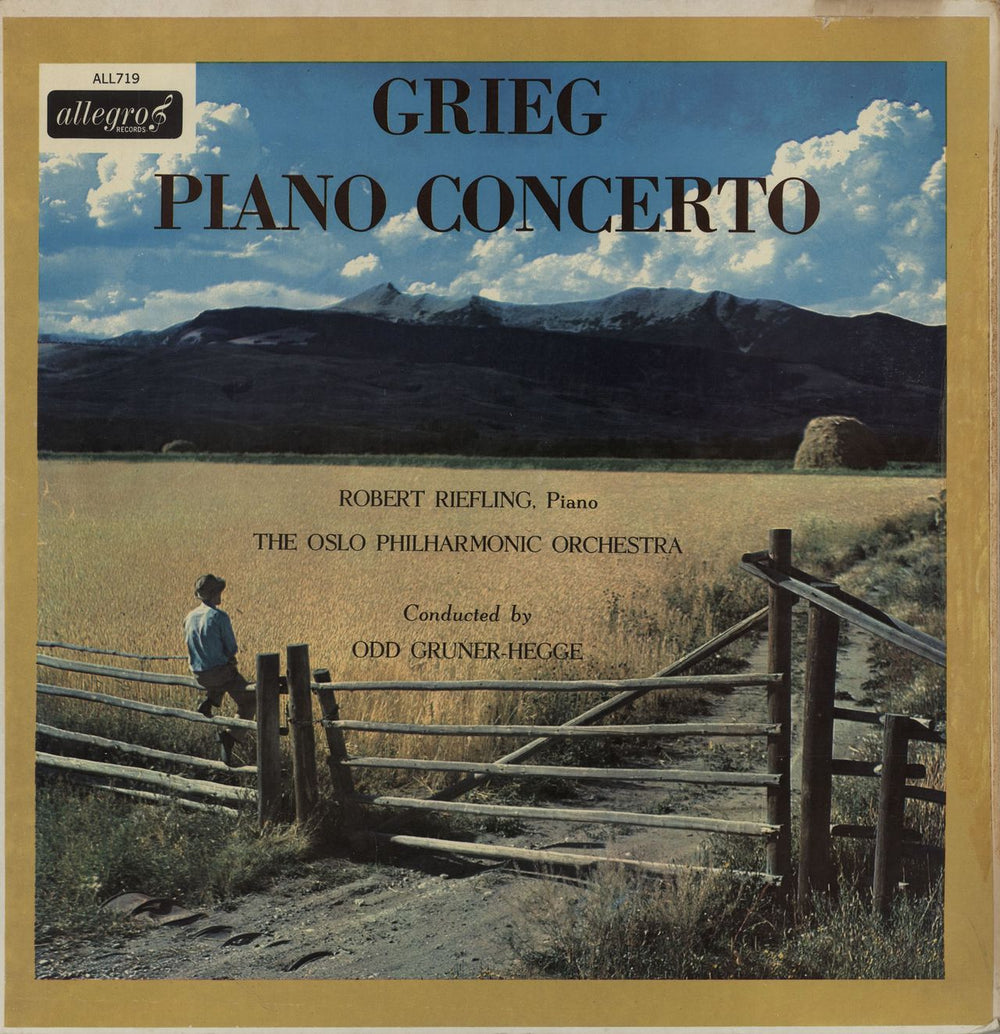 Robert Riefling Grieg Piano Concerto UK vinyl LP album (LP record) ALL719