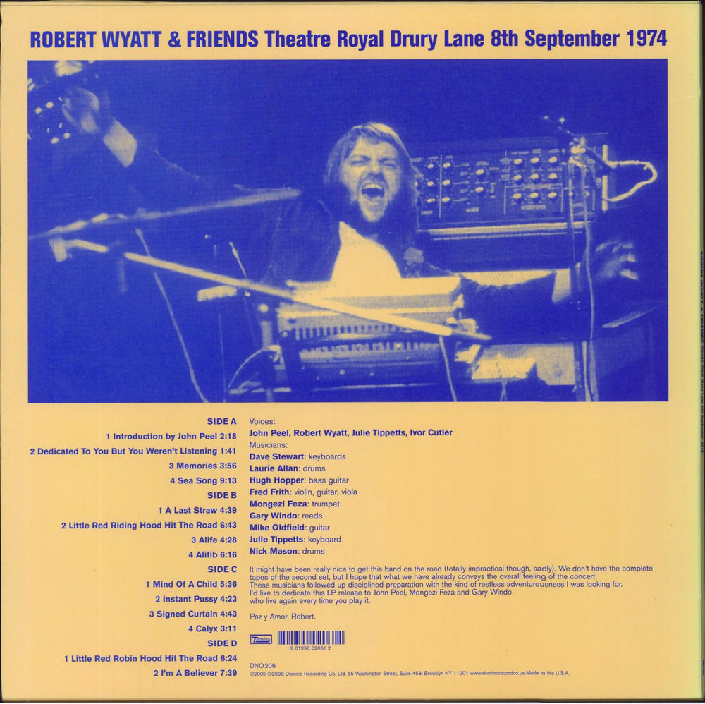 Robert Wyatt Theatre Royal Drury Lane 8th September 1974 + CD US 2-LP vinyl record set (Double LP Album) 801390020612