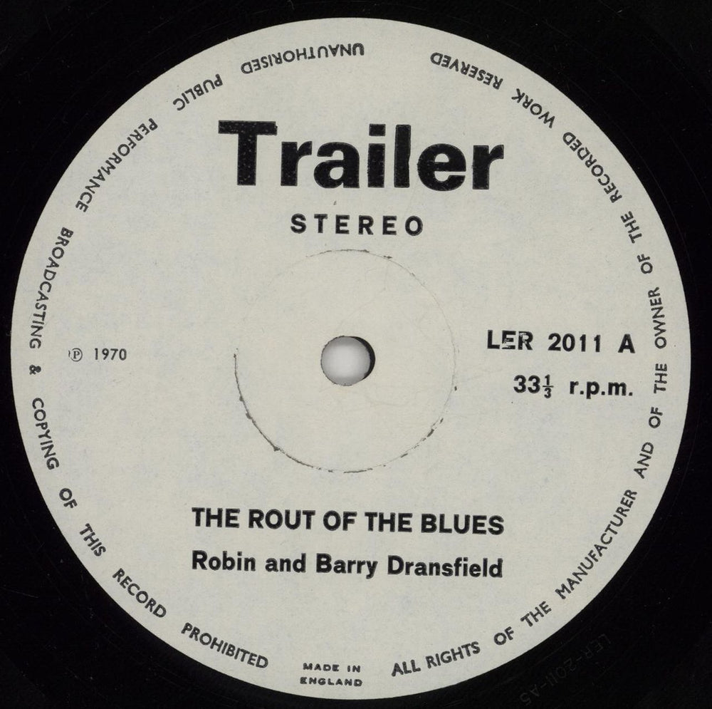 Robin & Barry Dransfield The Rout Of The Blues - 1st UK vinyl LP album (LP record) R+BLPTH755318