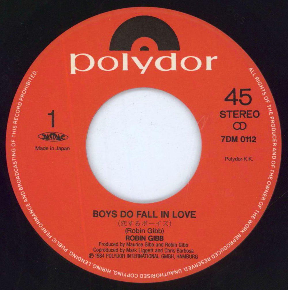 Robin Gibb Boys Do Fall In Love Japanese 7" vinyl single (7 inch record / 45) RGI07BO157486