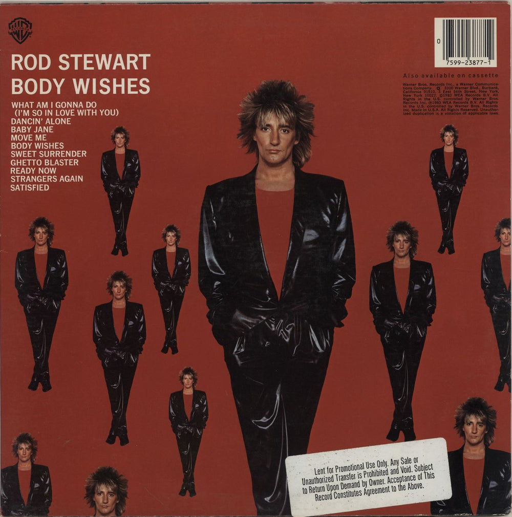 Rod Stewart Body Wishes US Promo vinyl LP album (LP record) 075992387712