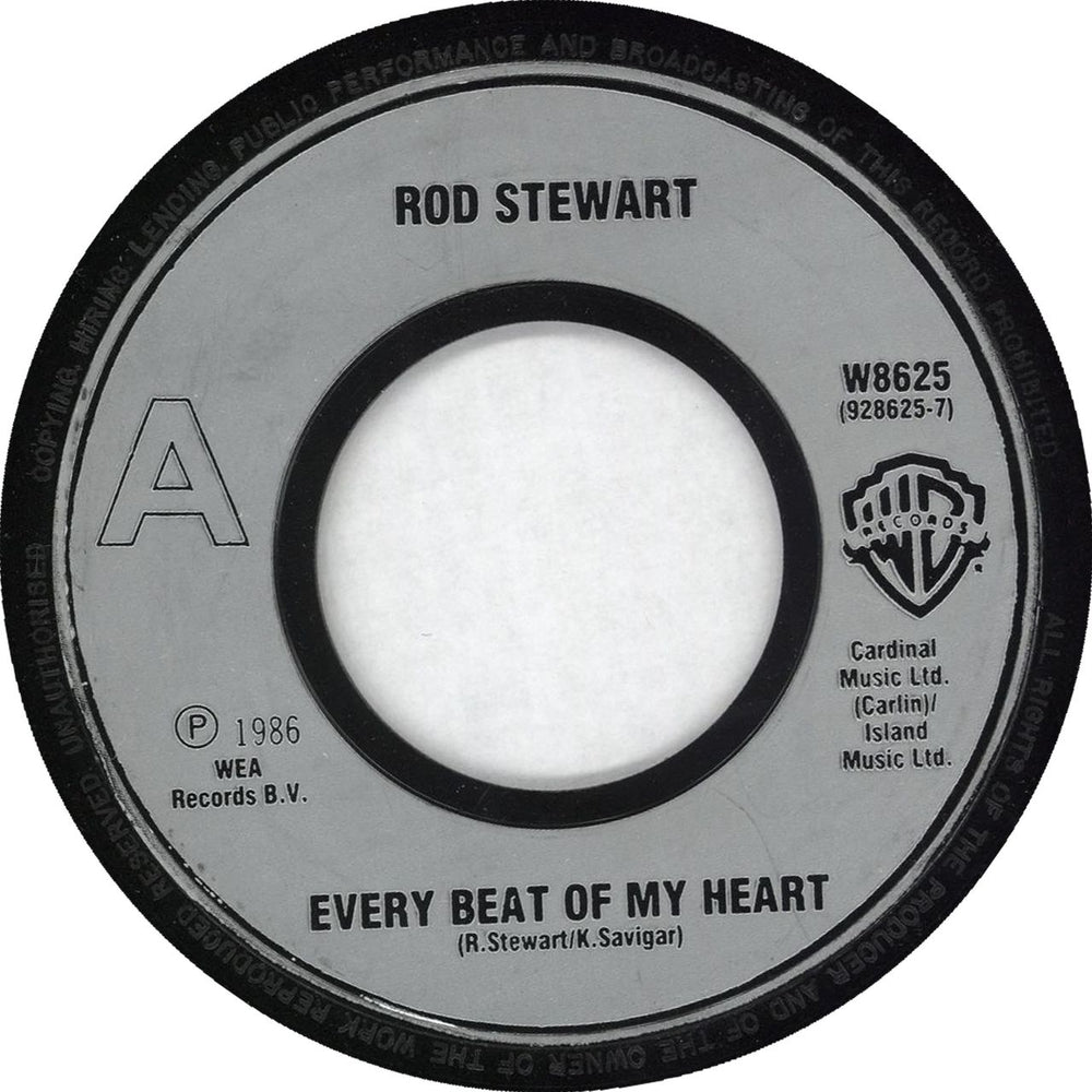 Rod Stewart Every Beat Of My Heart - Jukebox UK 7" vinyl single (7 inch record / 45) W8625