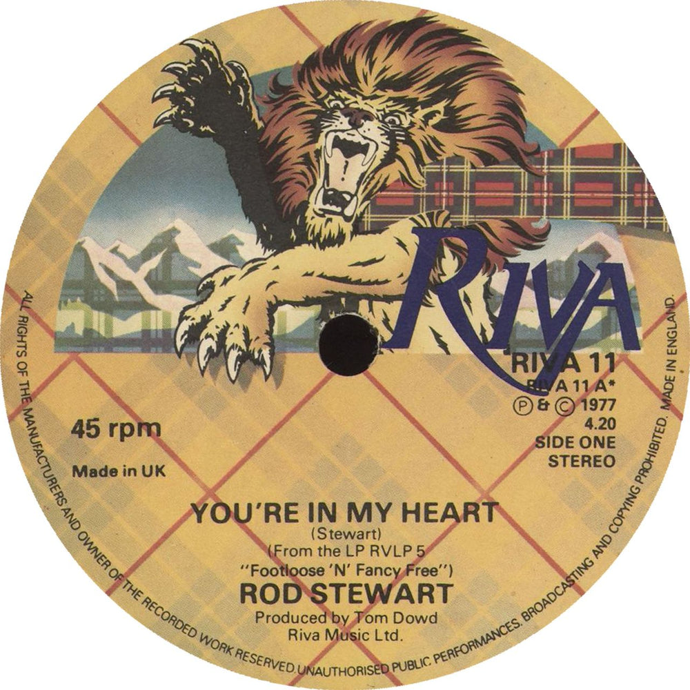 Rod Stewart You're In My Heart - Solid UK 7" vinyl single (7 inch record / 45) RIVA11