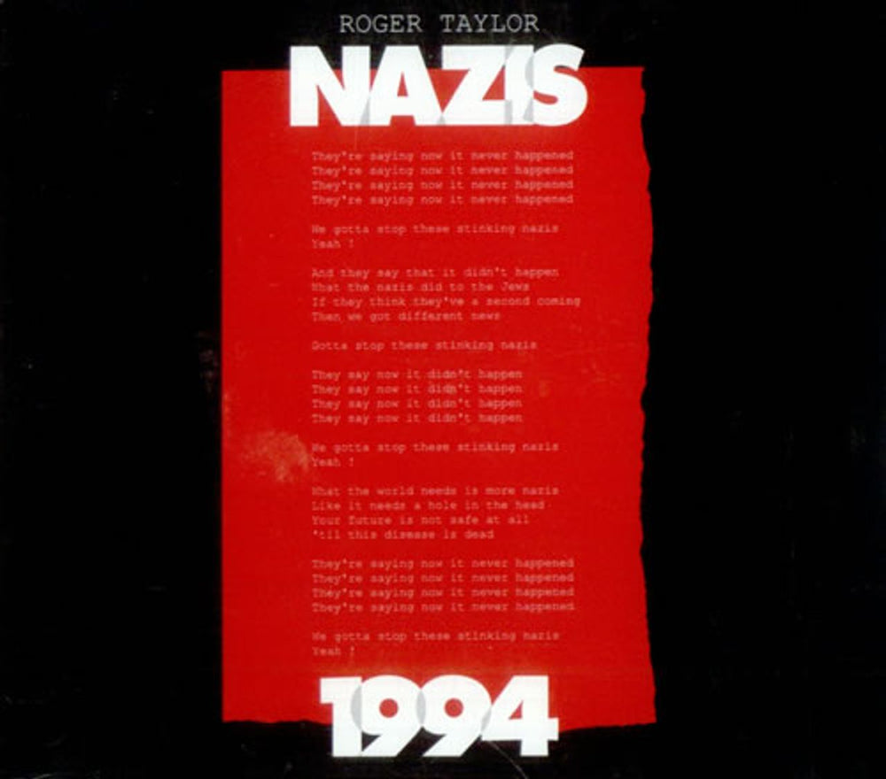 Roger Taylor Nazis 1994 UK CD single (CD5 / 5") CDR6379