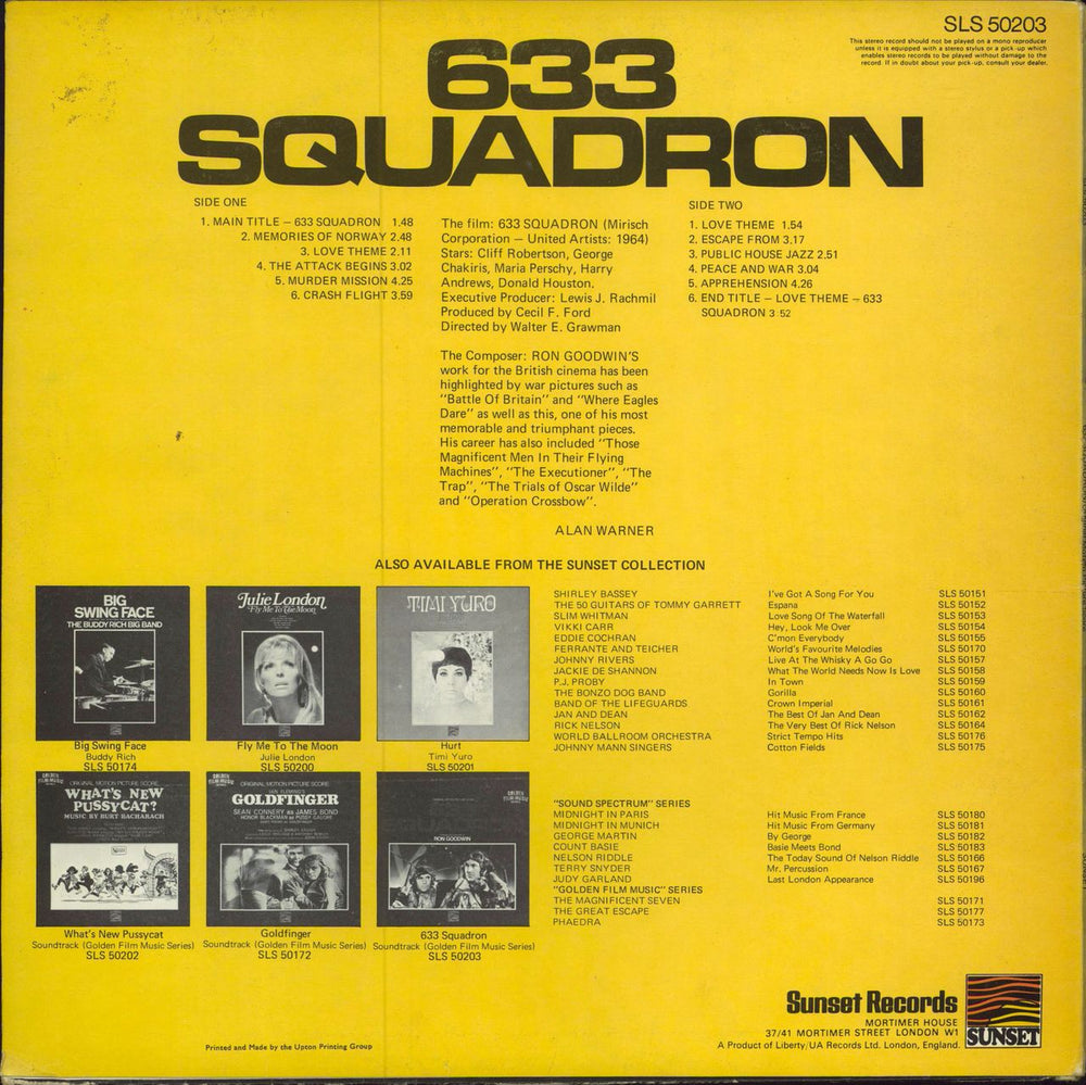 Ron Goodwin 633 Squadron - Textured sleeve UK vinyl LP album (LP record)