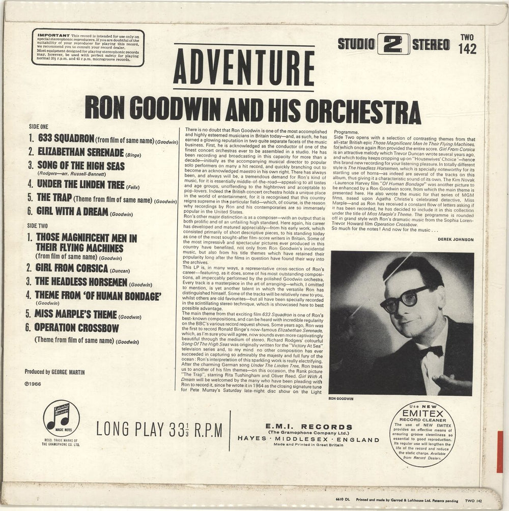 Ron Goodwin Adventure! UK vinyl LP album (LP record)