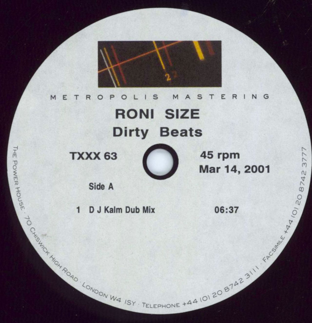 Roni Size Reprazent Dirty Beats UK acetate TXXX63