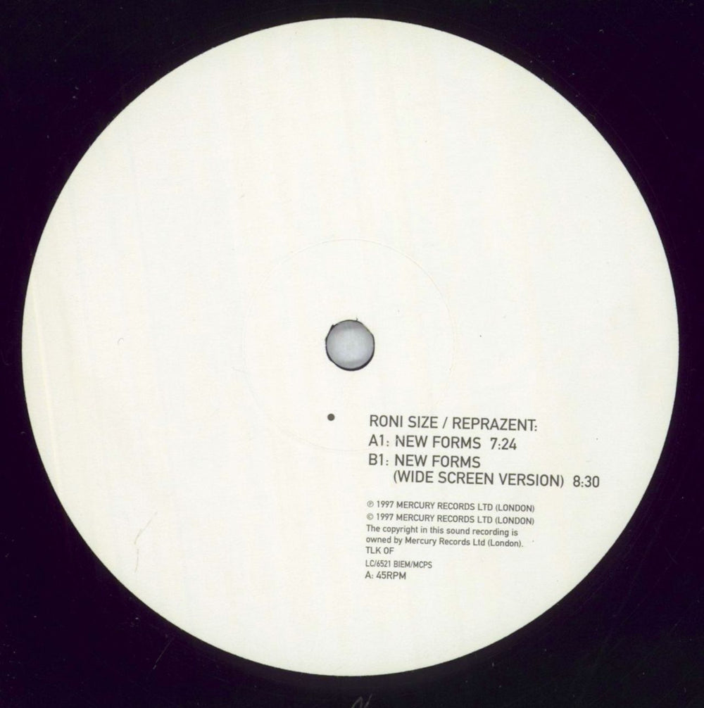 Roni Size Reprazent New Forms UK 12" vinyl single (12 inch record / Maxi-single) RSZ12NE827371