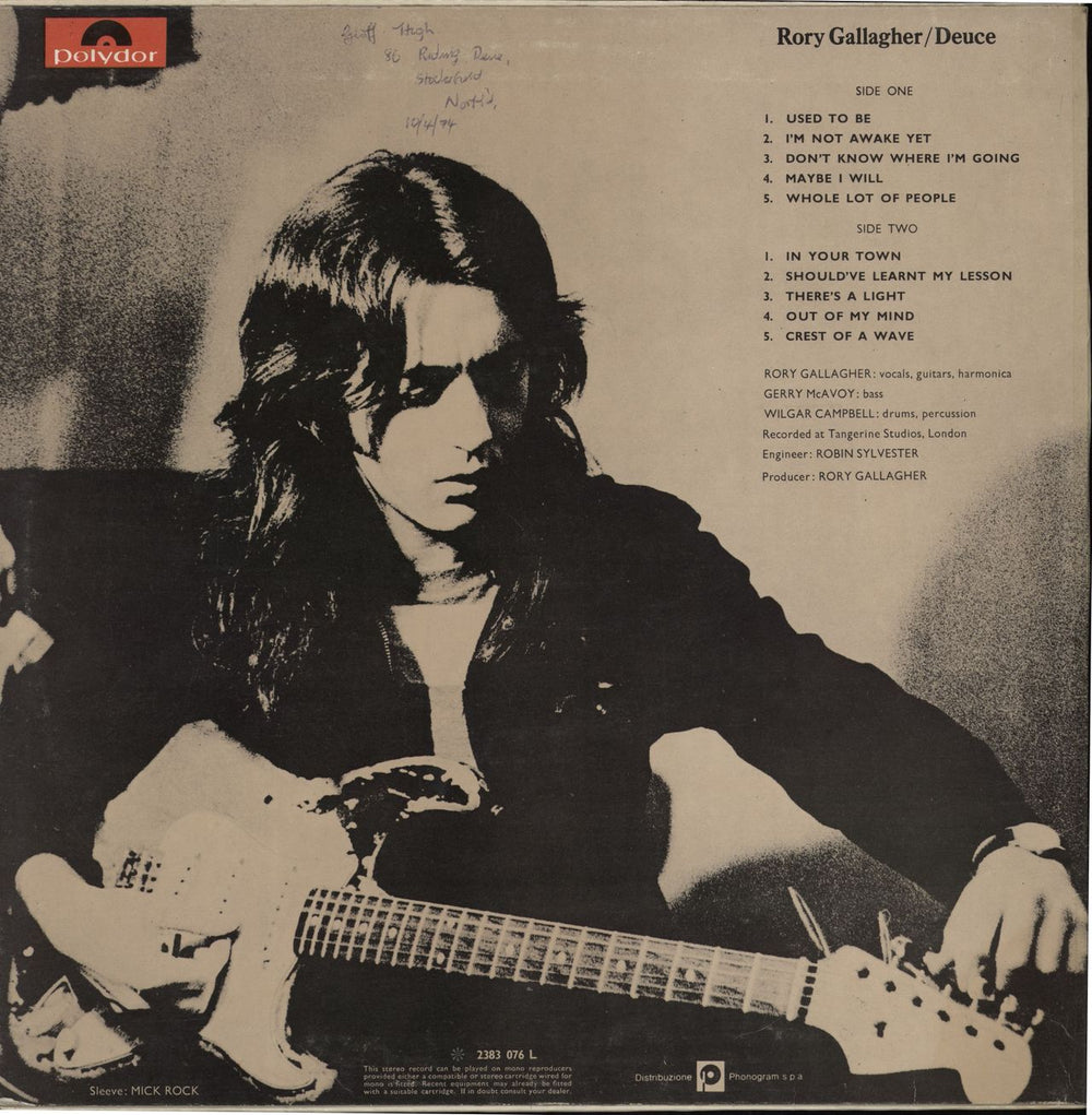 Rory Gallagher Deuce - EX - wos UK vinyl LP album (LP record)